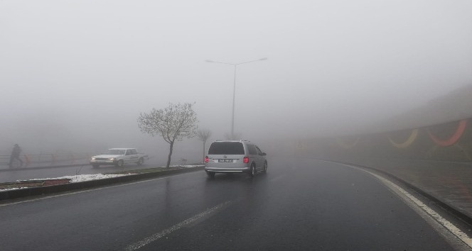 Mardin’de yoğun sis ve sağanak hayatı felç etti
