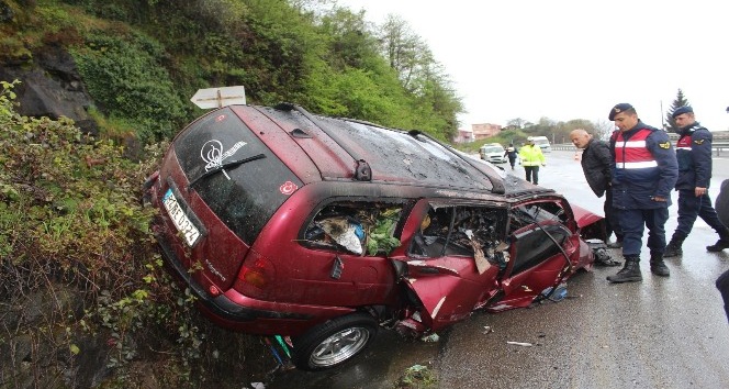 Giresun’da trafik kazası sonrası araç alev aldı: 1 ölü, 1 yaralı