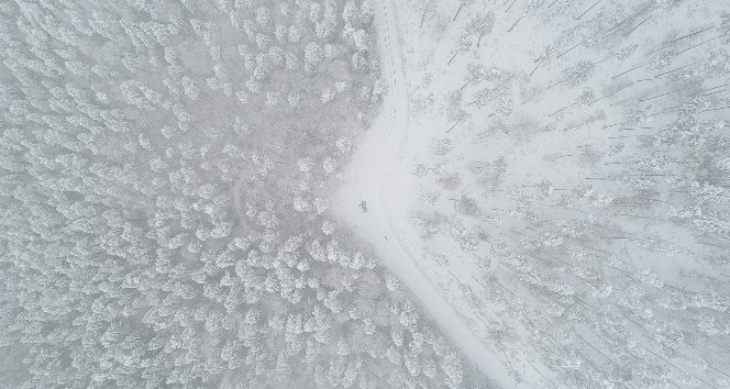 Karabük’te yüksek kesimlerde kar yağışı etkili oluyor