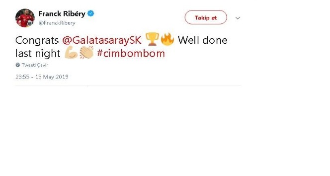 Ribery’den Galatasaray paylaşımı
