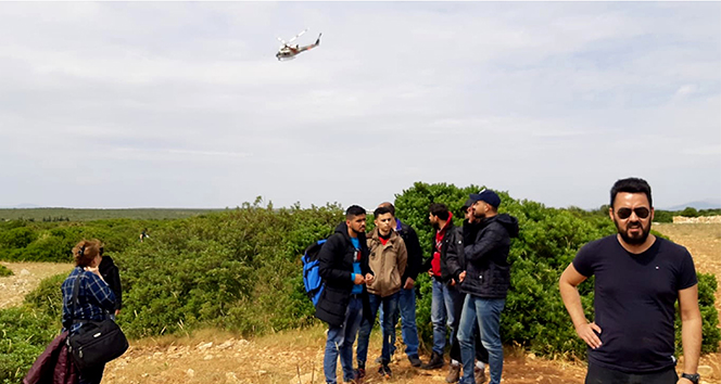 Didim’de helikopter destekli mülteci operasyonu