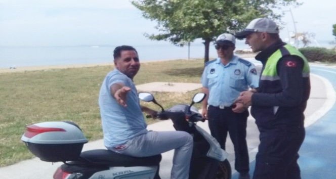 Yalova’da yayalaştırılmış alana giren motosikletlere ceza yağdı