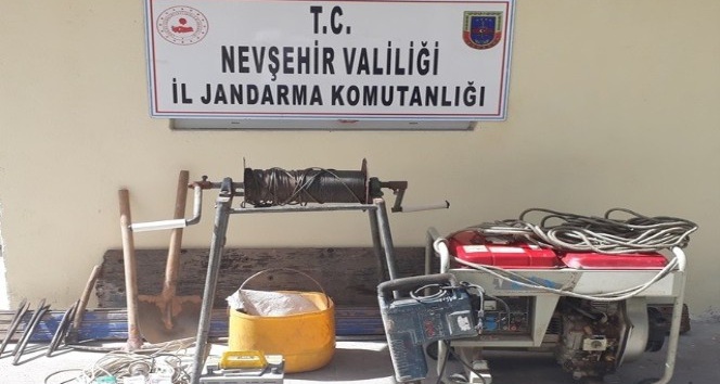 Kapadokya’da kaçak kazı yapan 5 kişi yakalandı