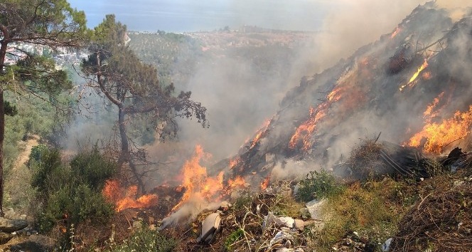 Kazdağları’nda çöplük yangını