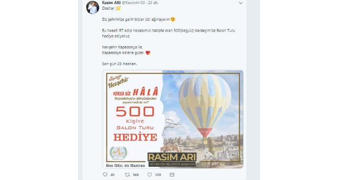 Başkan Arı, 500 kişiye balon turu hediye edecek