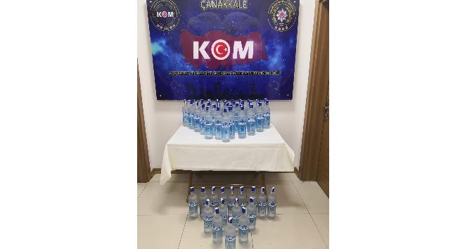 Çanakkale’de 54 şişe kaçak içki ele geçirildi