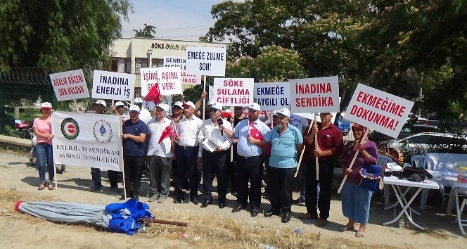Söke Ovası Sulama Birliği’nde işten çıkarılan işçiler eylem başlattı