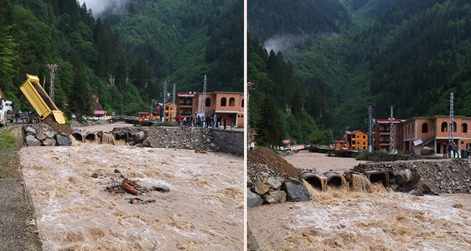 Trabzon’da etkili olan yağmur Uzungöl’ü de olumsuz etkiledi