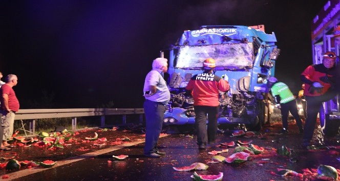 TEM Otoyolu’nda kamyona çarpan tırın sürücüsü öldü