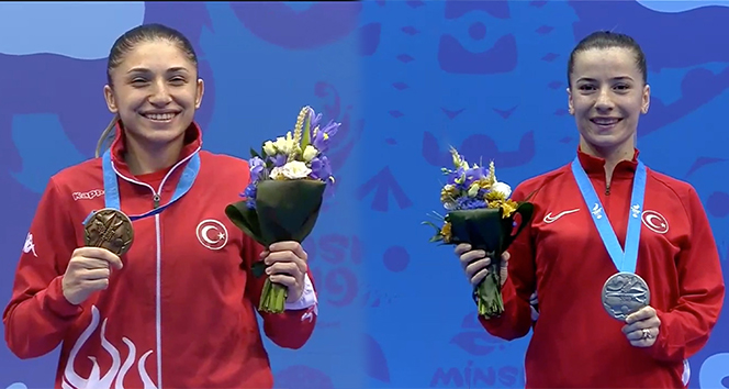 Serap Özçelik&#039;ten gümüş, Merve Çoban&#039;dan bronz madalya