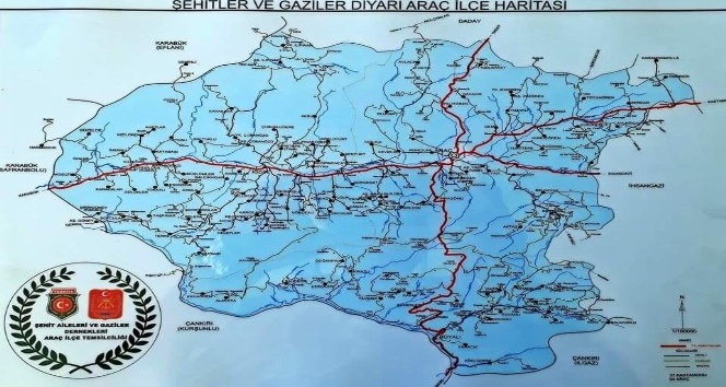 Araç ilçesinin haritası bastırıldı