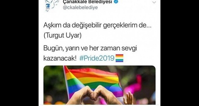 Çanakkale Belediyesi ’LGBTI’ paylaşımını kaldırdı