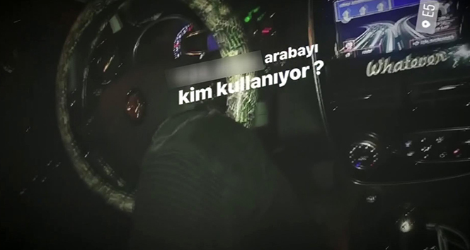 İstanbul’da trafikte otomobilini diziyle kullanan maganda kamerada