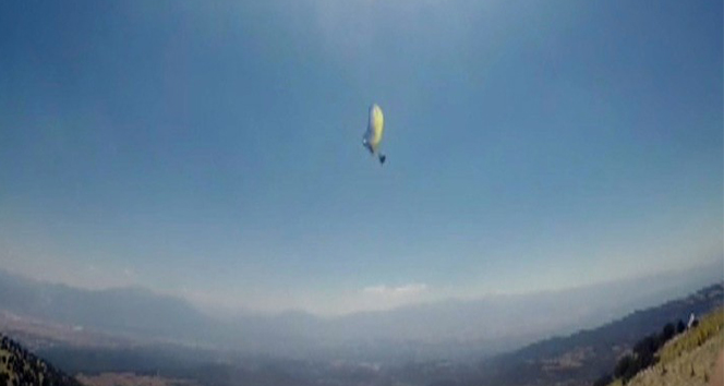 1 kişinin öldüğü yamaç paraşütü kazası amatör kamerada