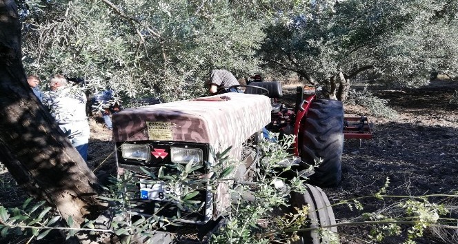 Zeytin ağacına sıkıştı, traktörün üzerinde ölü bulundu
