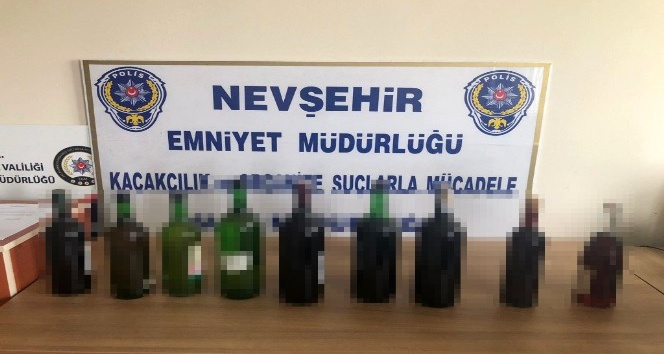 Nevşehir’de 648 adet kaçak şarap ele geçirildi