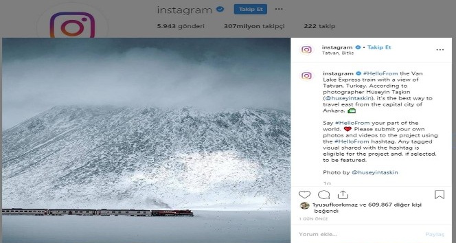 Instagram’da paylaşılan “Tatvan” fotoğrafı memnuniyet uyandırdı
