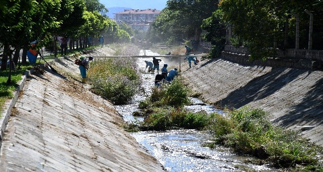 Isparta Belediyesinden kanal temizliği