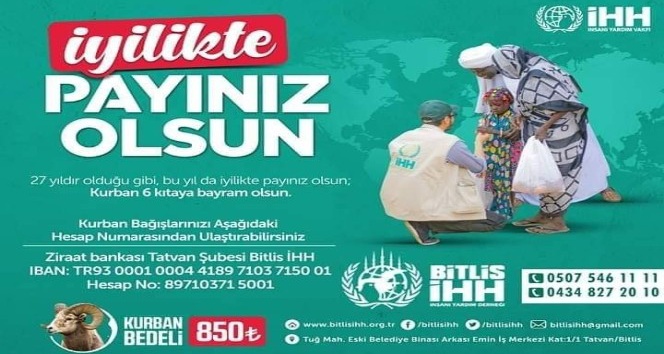 Bitlis İHH’dan “kurban bağışı” çalışması