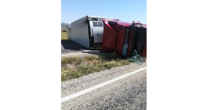 Kayısı yüklü tır devrildi: 1 yaralı