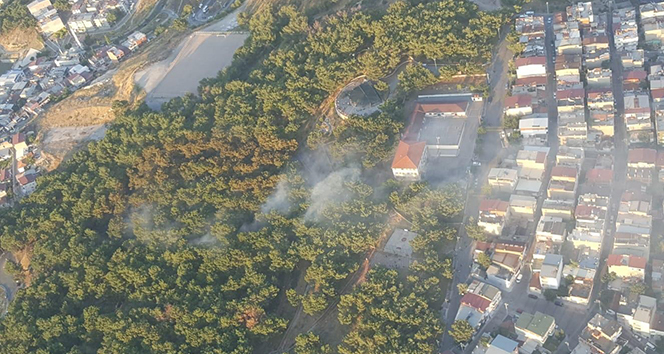 İzmir’de yerleşim yerlerine yakın alanda korkutan orman yangını