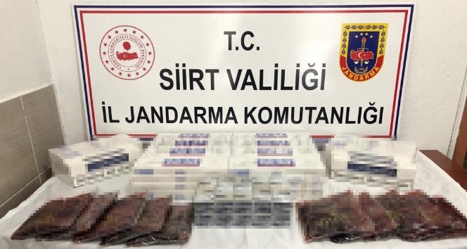 Siirt’te 510 paket kaçak sigara ve 10 kilogram kaçak nargile tütünü ele geçirildi