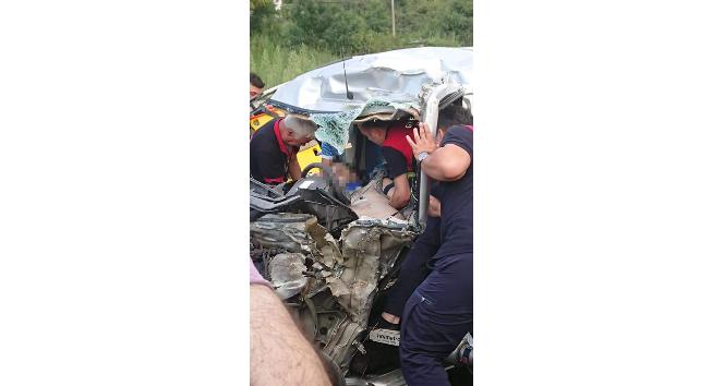 Giresun’da bir kişinin öldüğü kaza güvenlik kameralarına yansıdı