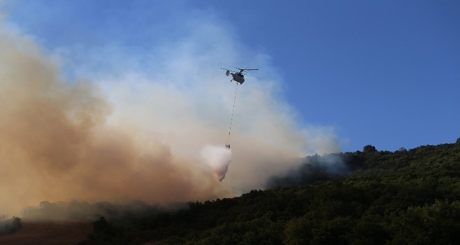 Yenişehir’deki orman yangını drone ile böyle görüntülendi