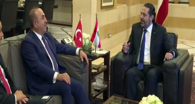 Dışişleri Bakanı Çavuşoğlu, Lübnan Başbakanı Hariri tarafından kabul edildi