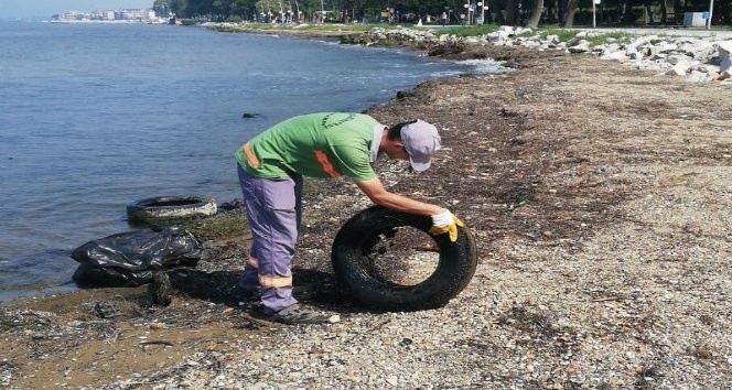 Yalova’da sahil temizleniyor