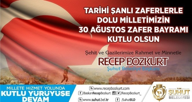 Başkan Bozkurt’tan 30 Ağustos Zafer Bayramı mesajı