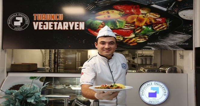 PAÜ yemekhanesinde ‘Turuncu Vejetaryen’i hizmete açıldı