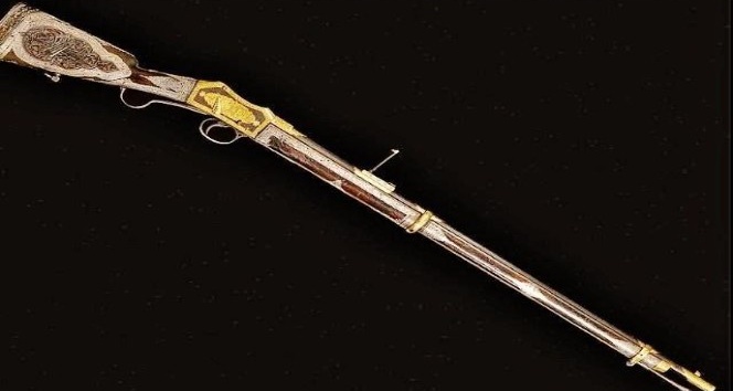 İcra’dan satılık altın işlemeli Osmanlı tüfeği
