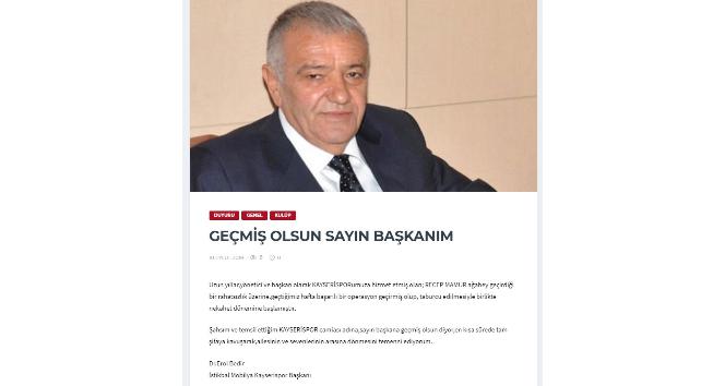 Kayserispor Başkanı Erol Bedir, Mamur için mesaj yayınladı