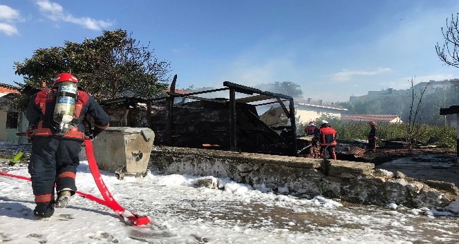 Sakarya’da çıkan yangında bir ev ve iki baraka kullanılamaz hale geldi