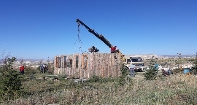 Kapadokya’da 152 kaçak yapı yıkıldı