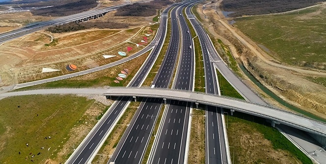 Kuzey Marmara Otoyolu'nun yapım aşamaları böyle görüntülendi