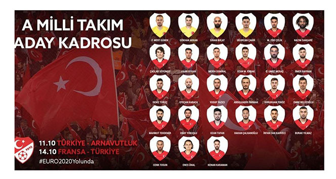 A Milli Takım Arnavutluk ve Fransa maçı aday kadrosu belli oldu