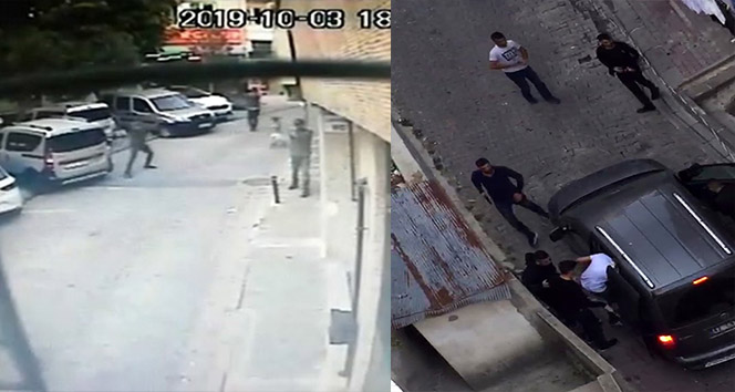 Şişli'de sokak ortasında silahlı çatışma kamerada