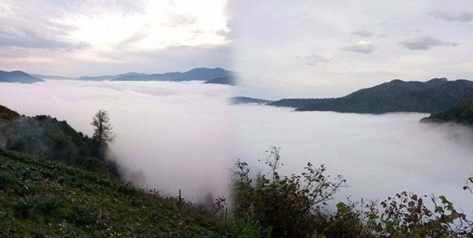 Sis bulutlarının kartpostallık görüntüleri