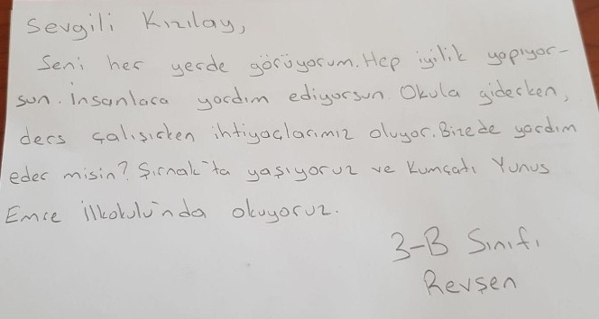 Minik öğrenci Şırnak’tan mektup yazdı, İzmir’den yardım eli ulaştı