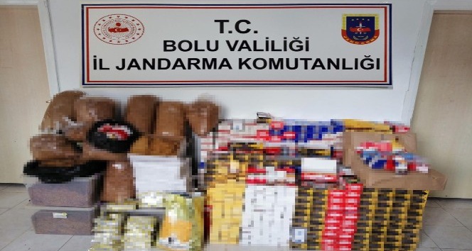 Bolu’da 120 bin lira değerinde kaçak tütün ve malzemeler ele geçirildi