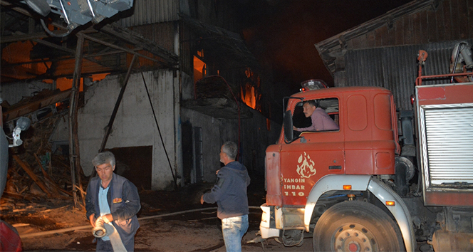 Karabük’te kereste fabrikasında korkutan yangın