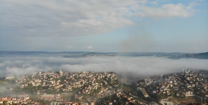 Sisler altında kalan İstanbul havadan görüntülendi