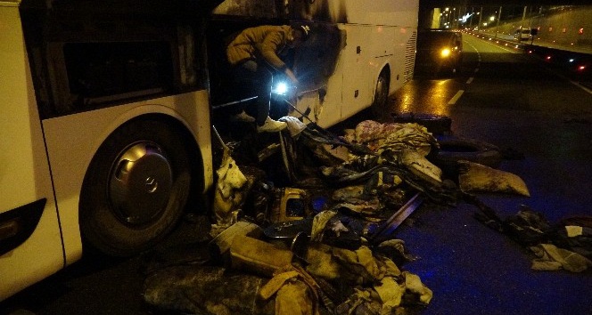 Faciadan dönüldü: Yolcu otobüsünde yangın çıktı