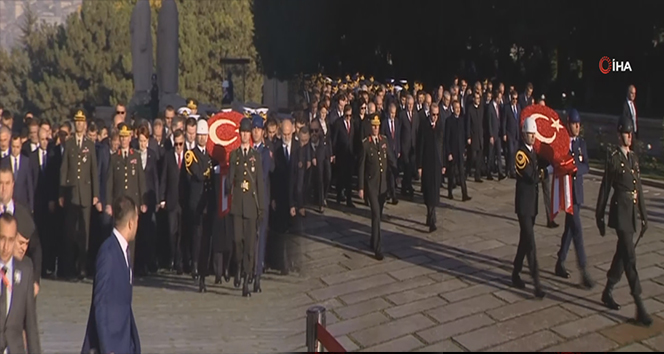 Devlet erkanı Cumhurbaşkanı Erdoğan&#039;ın başkanlığında Anıtkabir&#039;de
