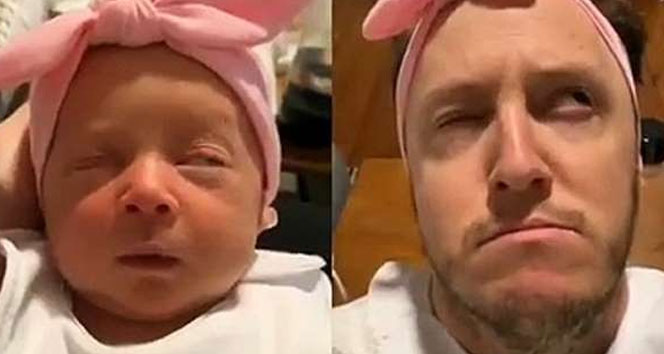 Avustralyalı komedyenin 7 haftalık bebeğini taklit etiği video sosyal medyada en çok izlenenler arasında
