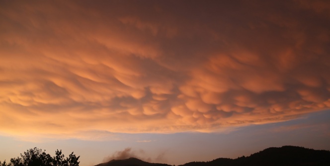 Ender görülen memeli bulutlar görüntülendi