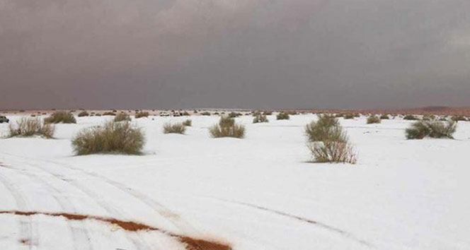 Suudi Arabistan&#039;da kar yağdı