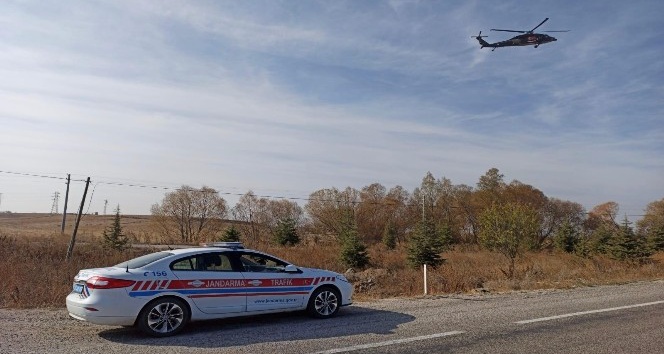 Eskişehir’de helikopter ile trafik denetimi